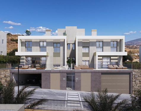 CONTEMPORARY SEA VIEW SEMI-DETACHED VILLAS IN MIJAS