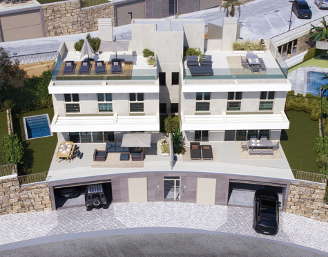 CONTEMPORARY SEA VIEW SEMI-DETACHED VILLAS IN MIJAS