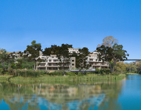 Marbella Lake, a modern development at the heart of Golf Valley in Nueva Andalucía.