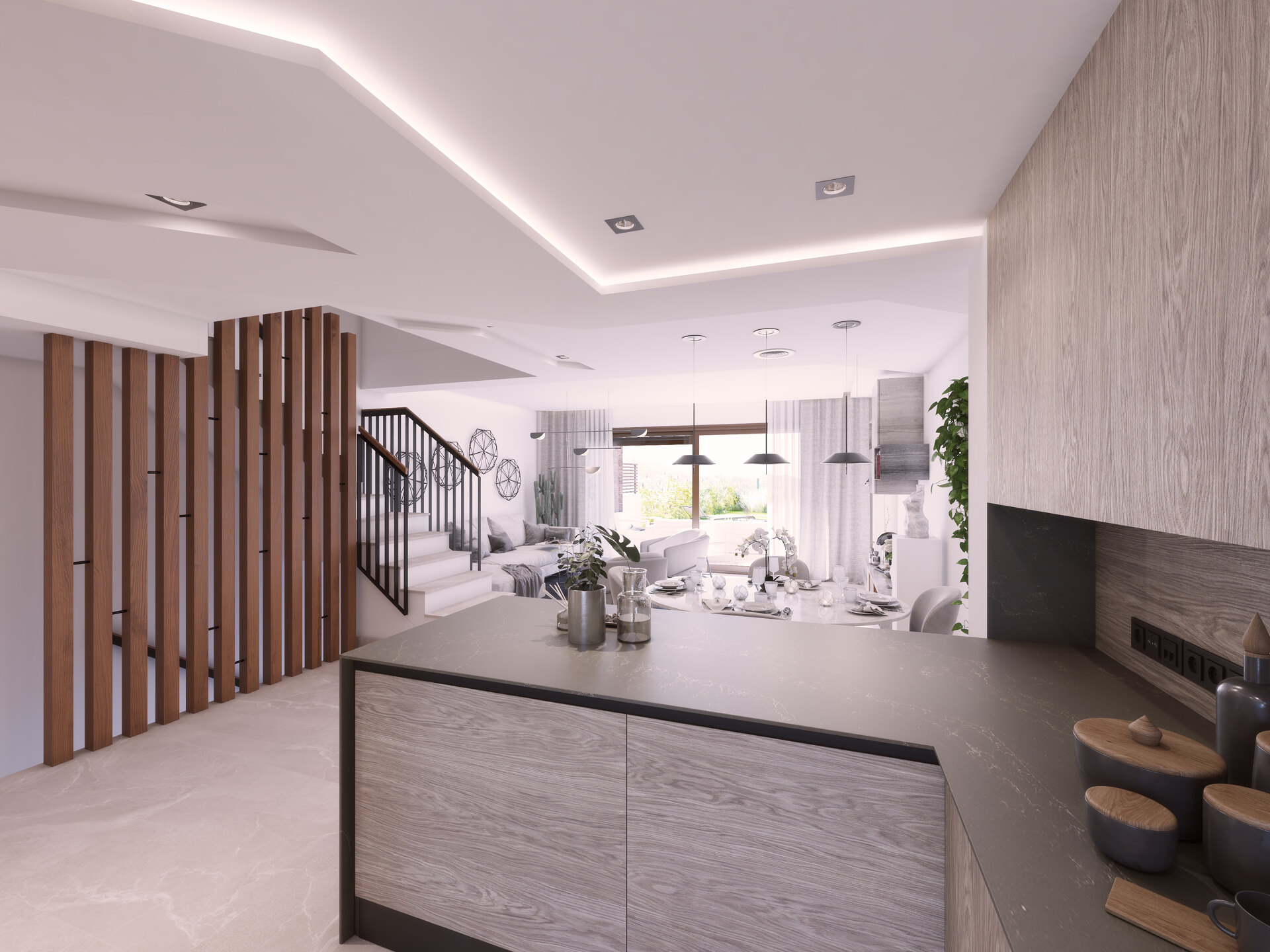 Almazara Views, contemporary townhouses fully integrated in nature.
