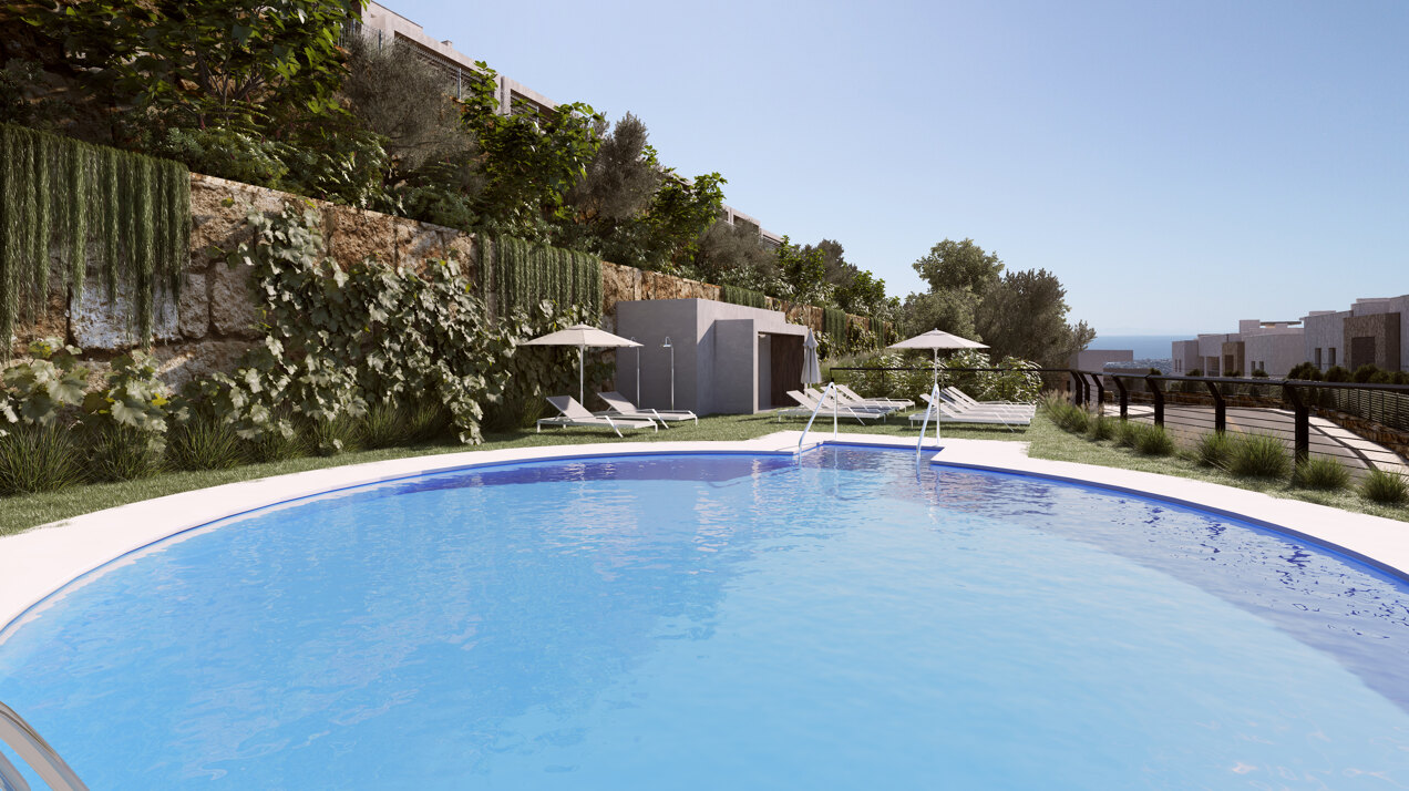 Almazara Views, contemporary townhouses fully integrated in nature.