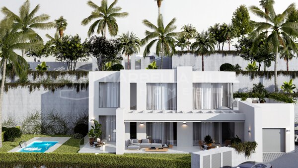 Nouveau projet de construction de 7 villas modernes de 4 chambres avec vue sur la mer à Mijas Pueblo