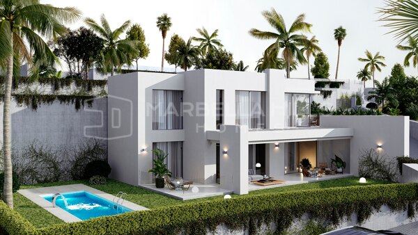 Nouveau projet de construction de 7 villas modernes de 4 chambres avec vue sur la mer à Mijas Pueblo