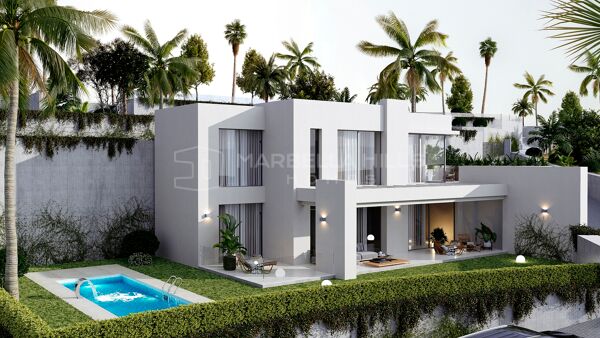 New construction project of 7 modern 4 bedroom villas with sea views in Mijas Pueblo