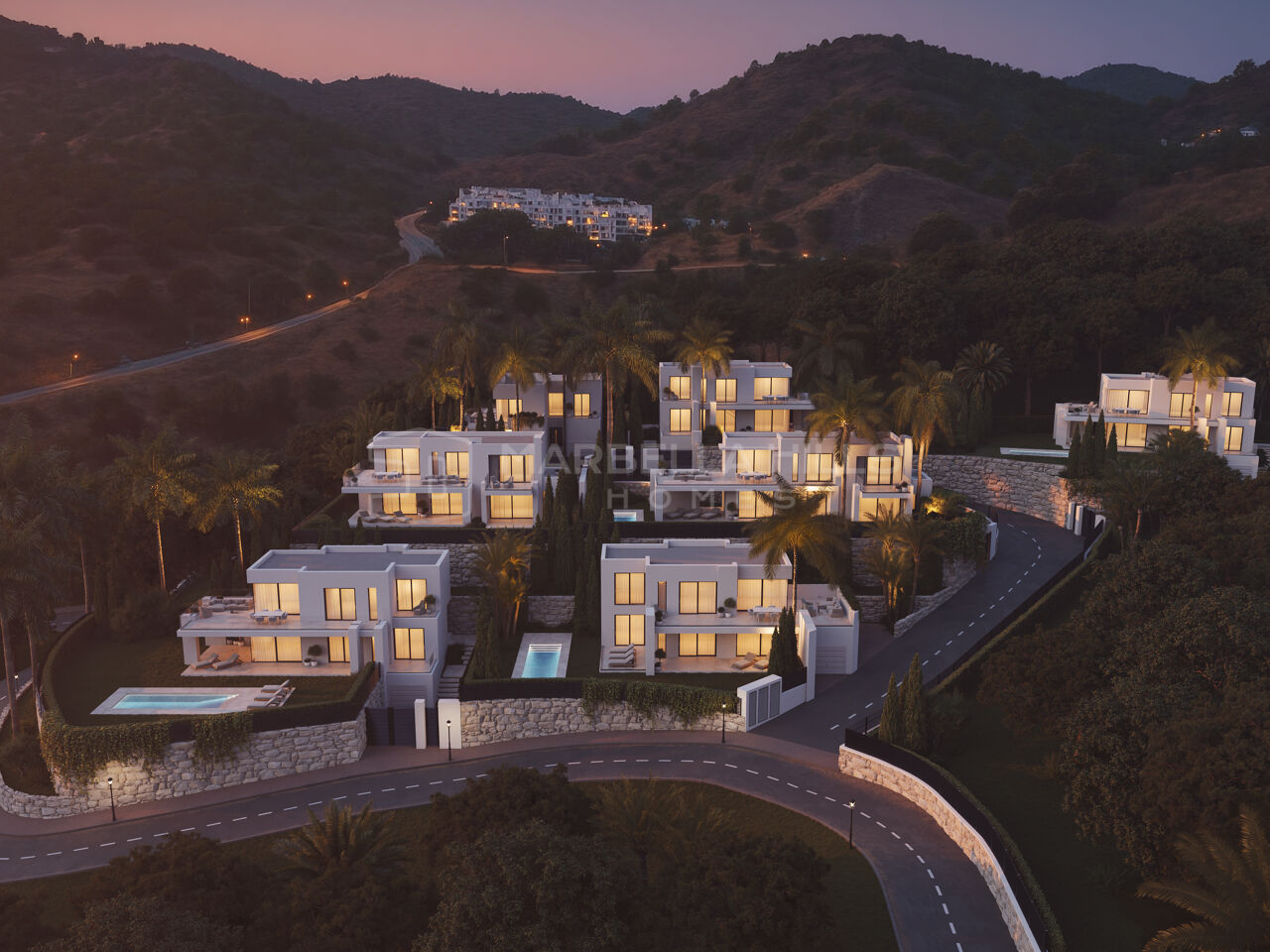 Nouveau projet de construction de 7 villas modernes de 4 chambres avec vue sur la mer à Mijas Pueblo