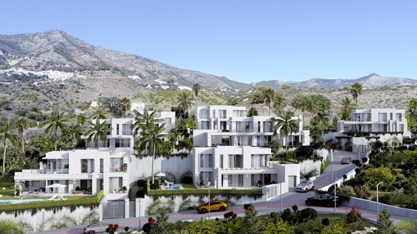 New construction project of 7 modern 4 bedroom villas with sea views in Mijas Pueblo