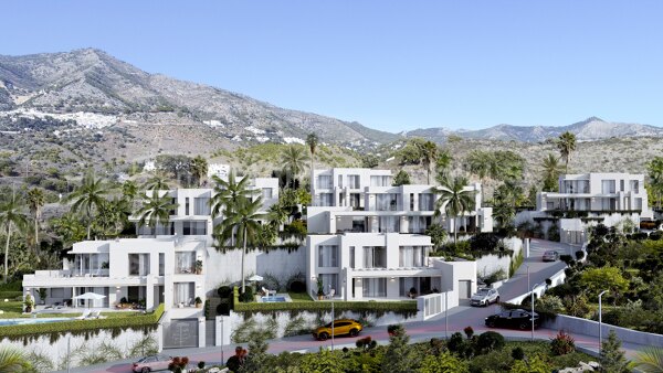 Nouveau projet de construction de 7 villas modernes de 4 chambres avec vue sur la mer à Mijas Pueblo