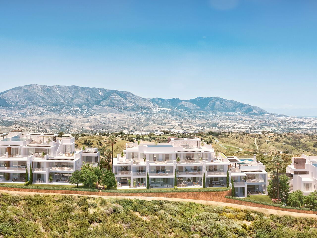 Pisos de obra nueva de 3 dormitorios con impresionantes vistas panorámicas en La Mairena - Ojén