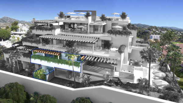 Exklusives Luxus-Maisonette-Penthouse mit 3 Schlafzimmern und Gartenblick in Río Real - Marbella Ost