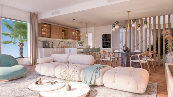Magnificent new residential complex of 3-4 bedroom townhouses with golf and sea views - Mijas Costa