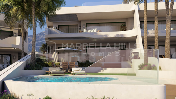 Lujoso complejo de obra nueva de espaciosos apartamentos con vistas panoramicas en Cabopino - Marbella Este