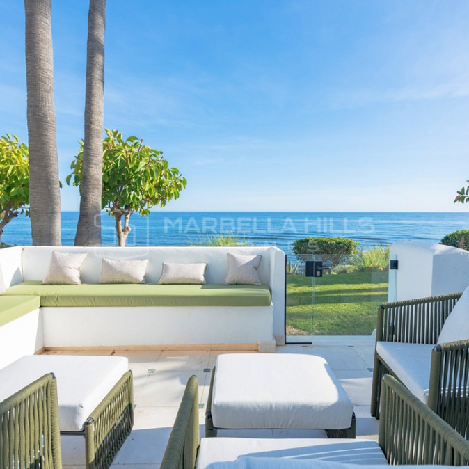 Fantastique appartement de 3 chambres avec jardin en bord de mer avec vue sur la mer dans la marina de Puente Romano - Golden Mile