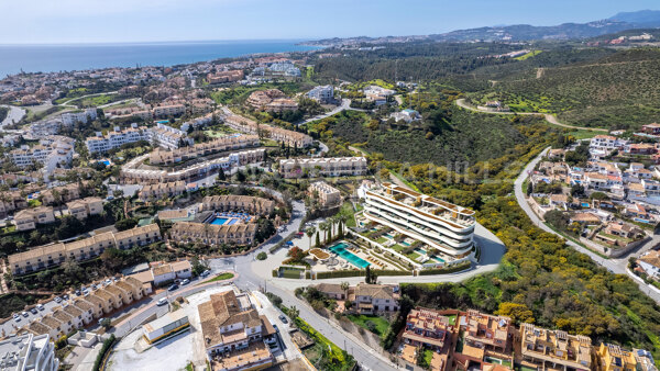 New exclusive avant-garde development of 3 bedroom penthouses with private pool and sea views in Mijas Costa