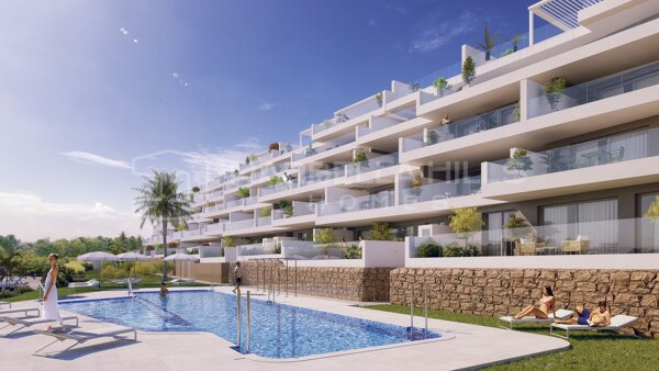 Attraktives Neubauprojekt von 3-Schlafzimmer-Wohnungen mit Meerblick in außergewöhnlicher Lage in Manilva