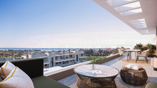Nouvelle promotion d’attiques modernes de 3 chambres avec vues imprenables sur la mer et la montagne – New Golden Mile, Estepona