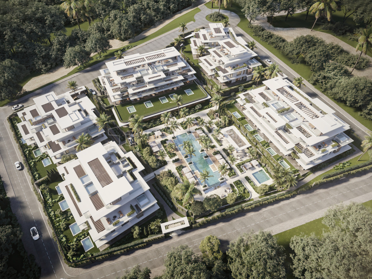 Élégance et confort à Los Flamingos Golf – Nouveau programme résidentiel avec appartements de 3 chambres et jardin à Benahavís