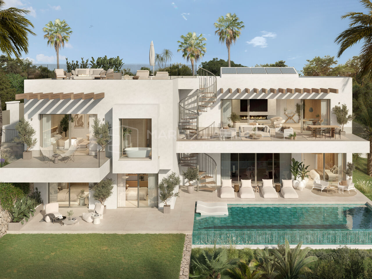 Elegante Villa mit 5 Schlafzimmern in erster Golflinie mit atemberaubendem Blick in El Paraiso Alto, Benahavís