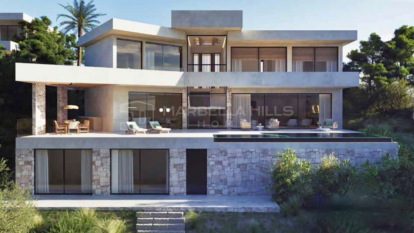 Exklusive Kollektion von 5 luxuriösen Villen mit 5 Schlafzimmern und atemberaubendem Blick auf Golfplatz und Meer in Cabopino, Marbella Ost