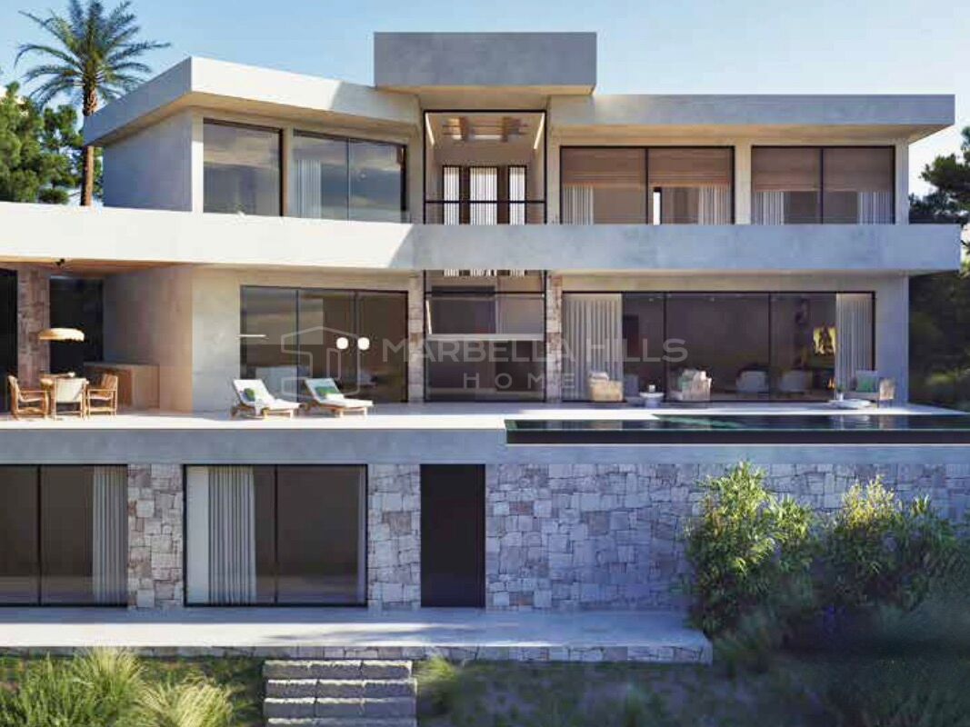 Collection exclusive de 5 villas de luxe de 5 chambres avec vues imprenables sur la mer et le golf à Cabopino, Marbella Est