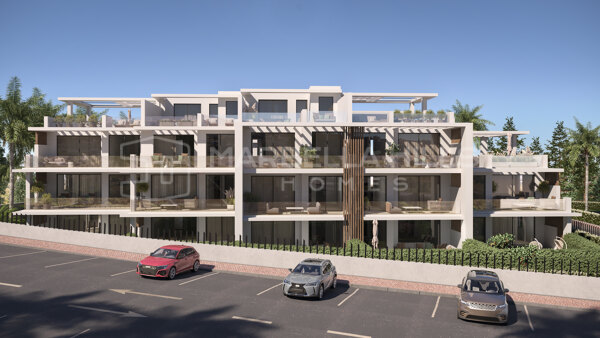 Nuevo complejo residencial contemporáneo que ofrece áticos de 4 dormitorios con vistas al mar en la Nueva Milla de Oro, Estepona