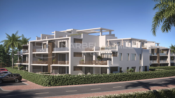 Nuevo complejo residencial contemporáneo que ofrece áticos de 4 dormitorios con vistas al mar en la Nueva Milla de Oro, Estepona
