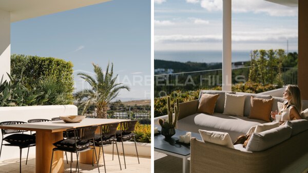 Hochwertige 3-Zimmer-Wohnung in erster Golfreihe mit Panoramablick auf das Meer in Finca Cortesin - Casares