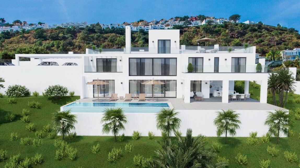 Modern off-plan villa for sale in La Mairena, Marbella – sea views, infinity pool, and total privacy