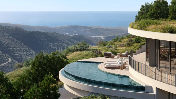 Moderne Luxusvilla in Monte Mayor, Benahavís – Panoramablick auf Meer und Berge