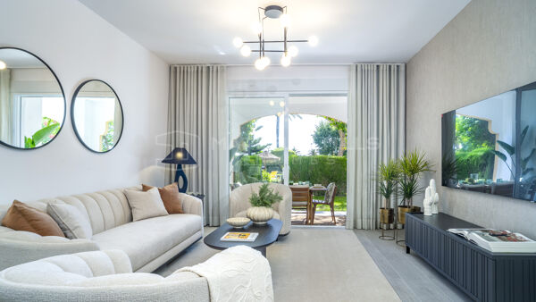 Stylish 3 bedroom garden apartment for sale in prime Nueva Andalucía location