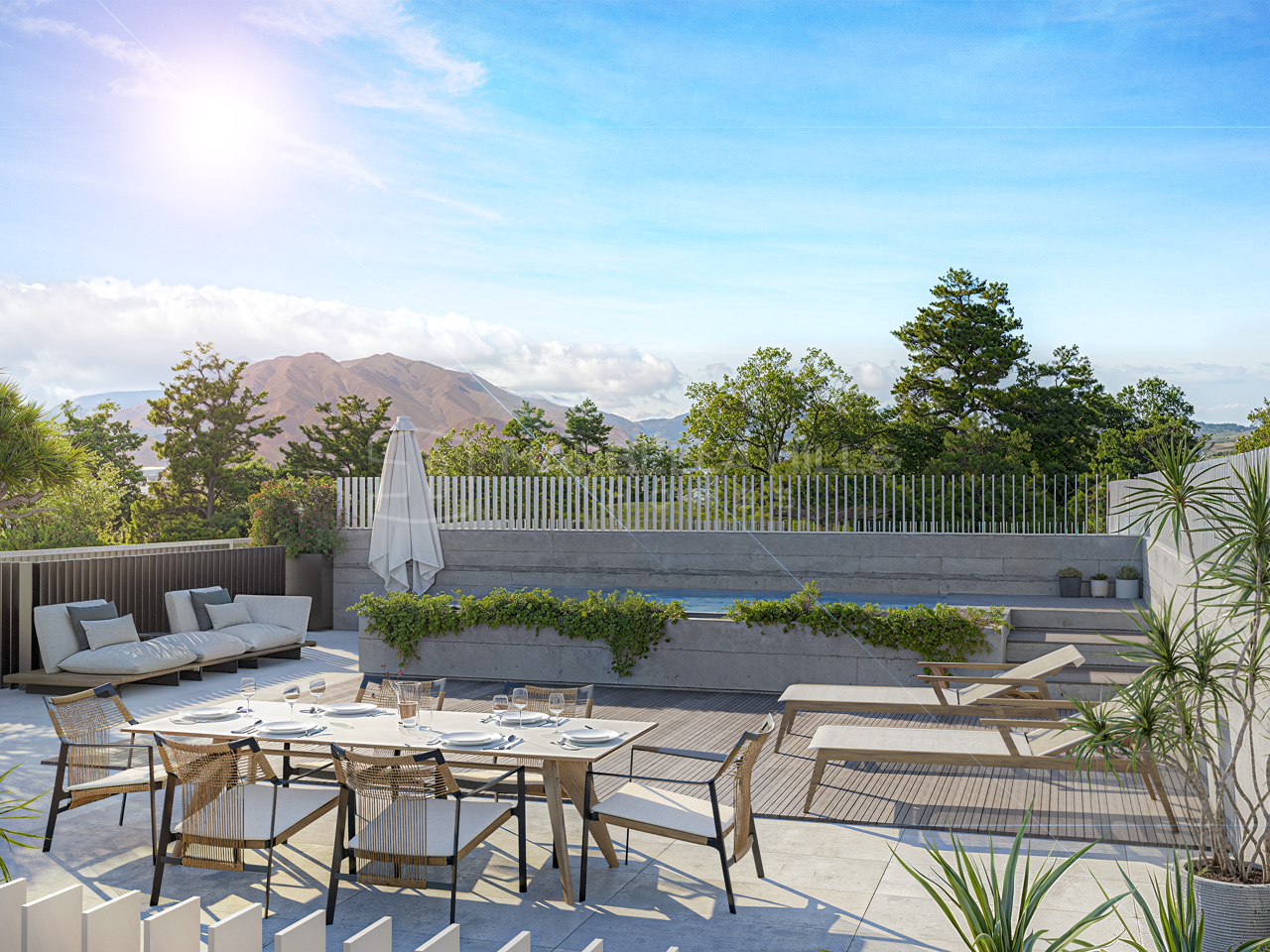 Apartamentos de Obra Nueva en Estepona con Terraza, Piscina y Vistas al Mar