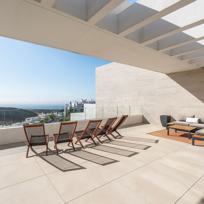 Modernes Penthouse mit Solarium und Panoramablick auf das Meer zum Verkauf in Palo Alto, Ojén – luxuriöser Lebensstil oberhalb von Marbella