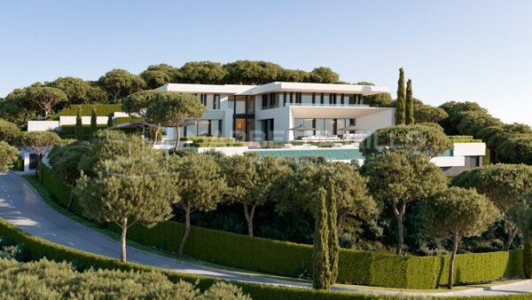 Moderne Luxusvilla zum Verkauf in Benahavís mit Meerblick – Neubau