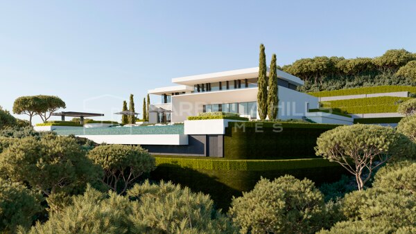 Moderne Luxusvilla zum Verkauf in Benahavís mit Meerblick – Neubau
