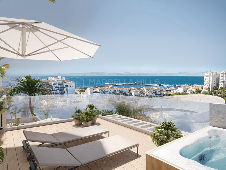 Appartement contemporain de 3 chambres avec grande terrasse près du port de plaisance d’Estepona