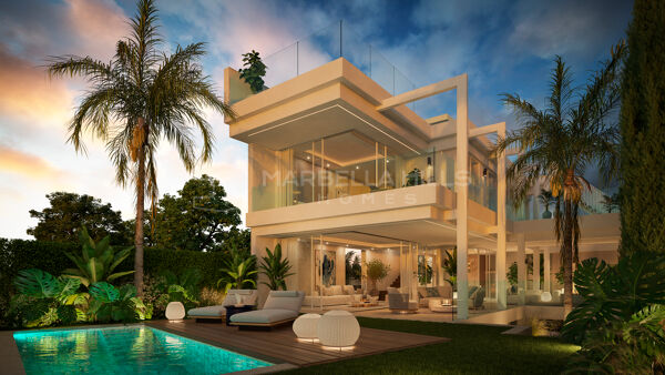 Villa contemporánea de 5 dormitorios con amplias terrazas en venta en Valdeolletas, Marbella