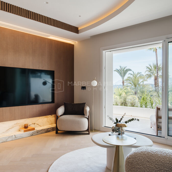 Renovated Apartment for Sale on Marbella’s Golden Mile in Las Terrazas de Las Lomas del Marbella Club