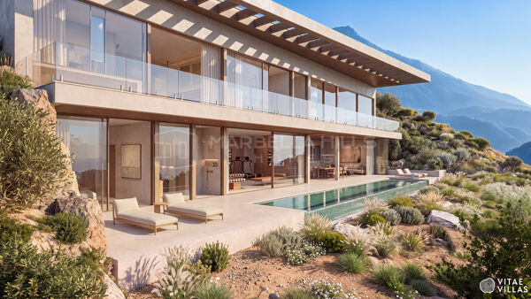 Villa de luxe intégrée à flanc de colline à vendre à Real de La Quinta, Benahavís, avec vue sur la mer