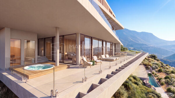 Villa de luxe intégrée à flanc de colline à vendre à Real de La Quinta, Benahavís, avec vue sur la mer