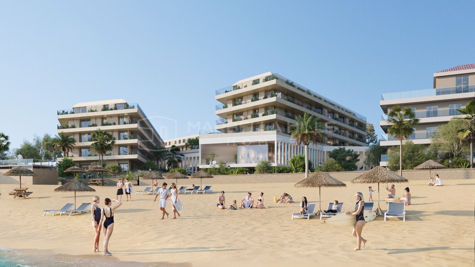 Neubauwohnungen in erster Strandlinie in Manilva nahe dem Yachthafen La Duquesa