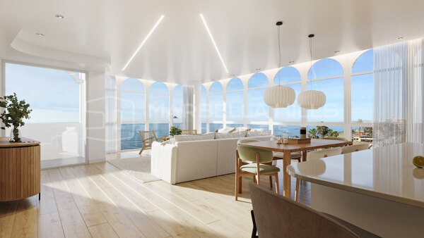 Strand-Penthouse in der Altstadt von Estepona mit Panoramablick auf das Meer