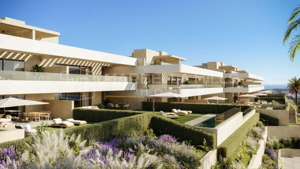 Contemporary 3 bedroom penthouses with panoramic sea views in El Campanario, Estepona
