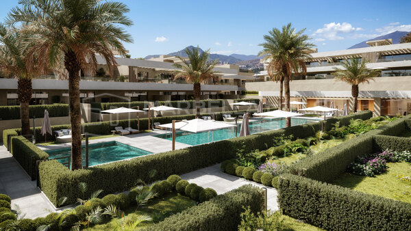 Contemporary 3 bedroom penthouses with panoramic sea views in El Campanario, Estepona