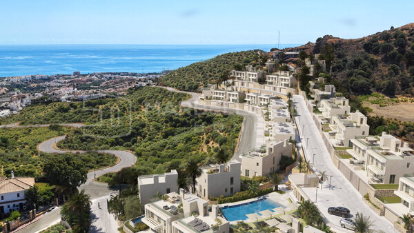 Adosados modernos con vistas al mar en venta cerca de La Cala de Mijas