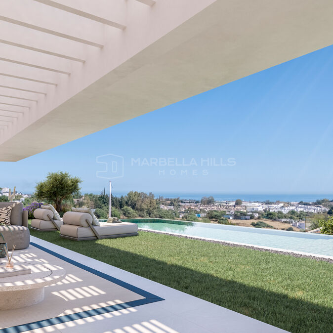 New Build 3 Bedroom Garden Apartment with Private Pool, Garden and Sea Views in Benahavís