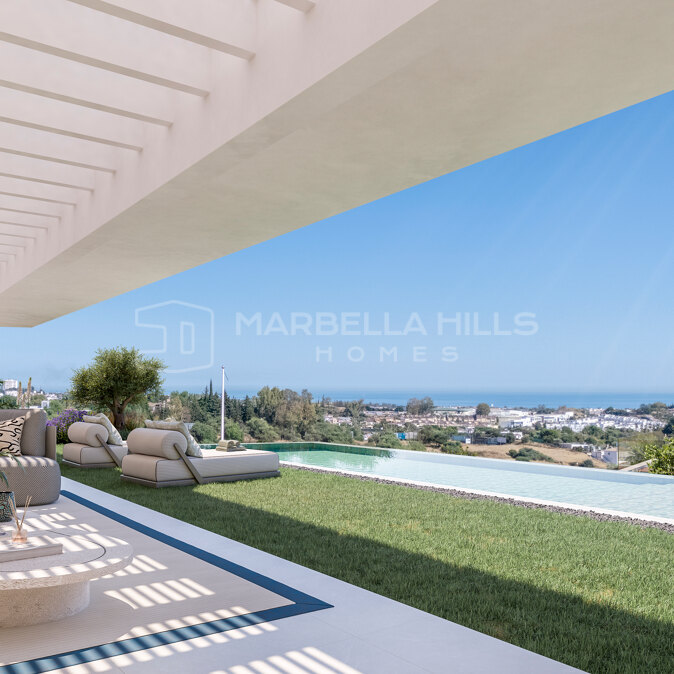 New Build 3 Bedroom Garden Apartment with Private Pool, Garden and Sea Views in Benahavís