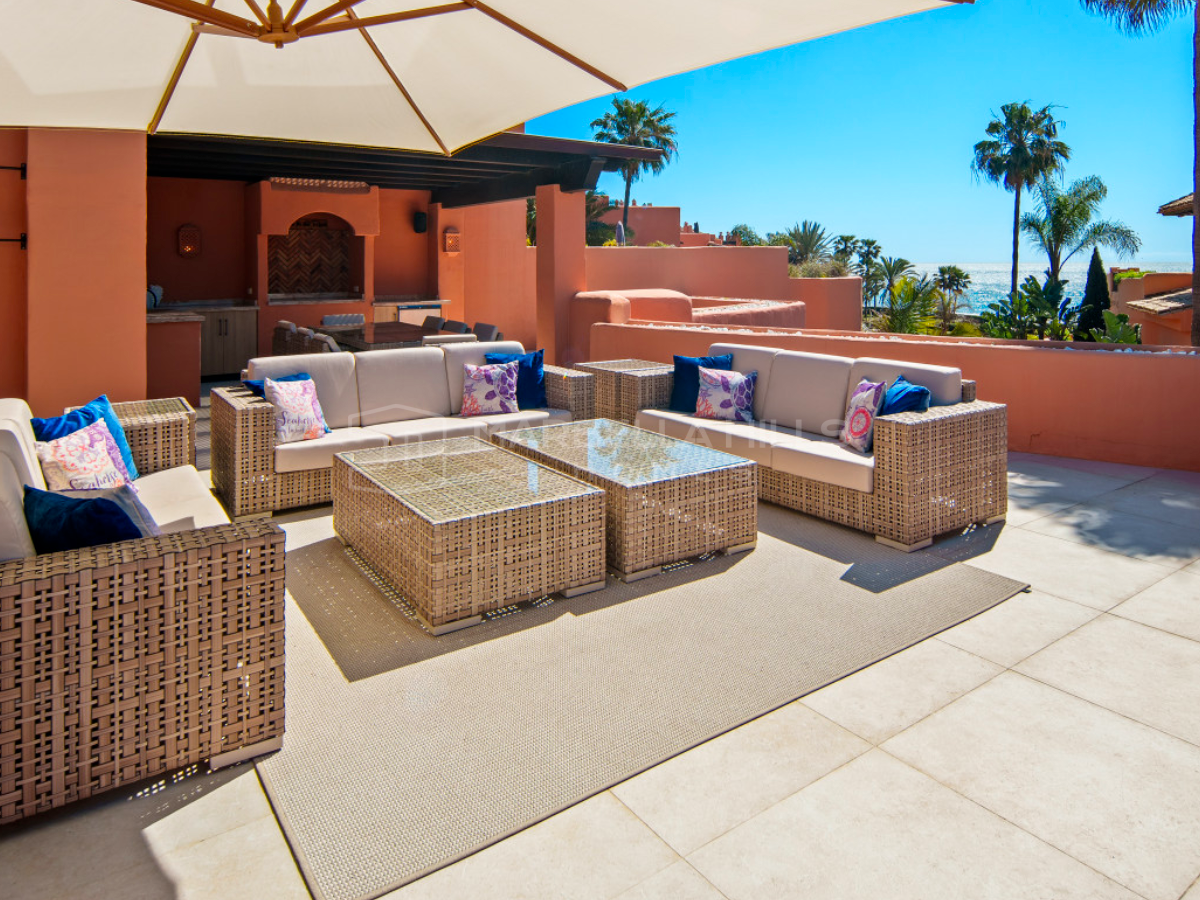Luxury Beachfront Duplex Penthouse for Sale in La Morera, Marbella East