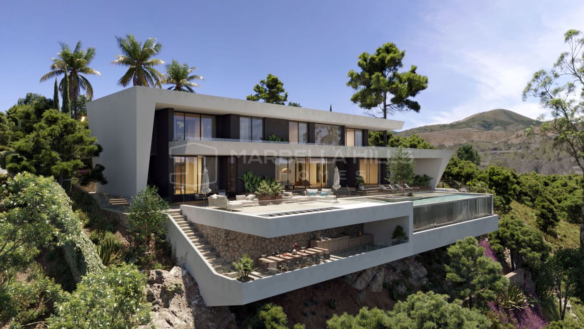 Villa Contemporaine avec Vue Panoramique sur la Mer à Monte Mayor, Benahavís