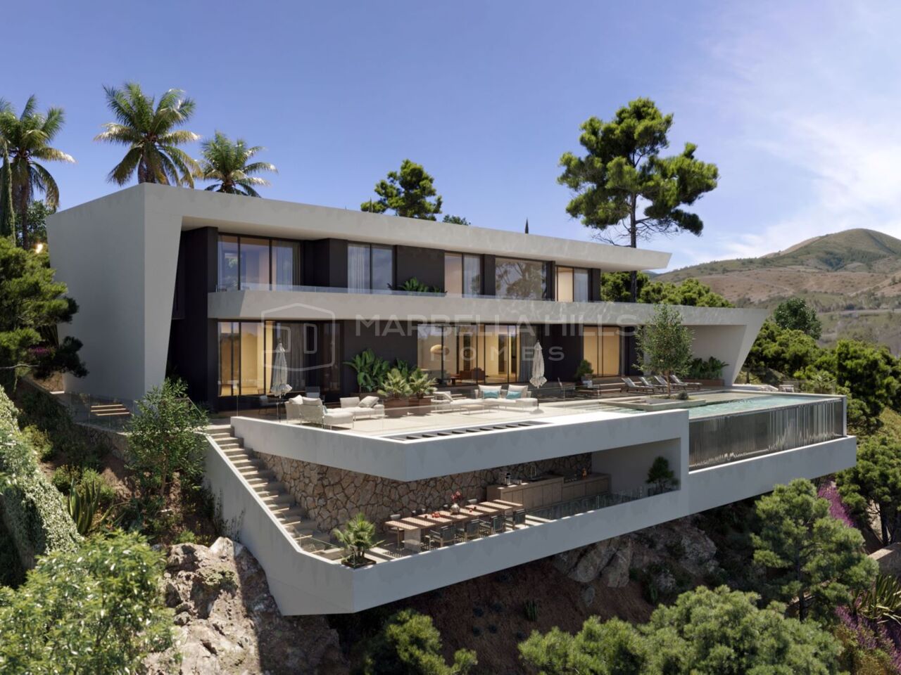 Villa Contemporaine avec Vue Panoramique sur la Mer à Monte Mayor, Benahavís