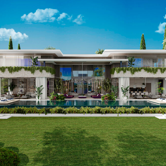 Ultra-Luxuriöses Villenprojekt zum Verkauf in Hacienda Las Chapas, Marbella Ost | Panoramablick auf das Meer und Baugenehmigung in Bearbeitung