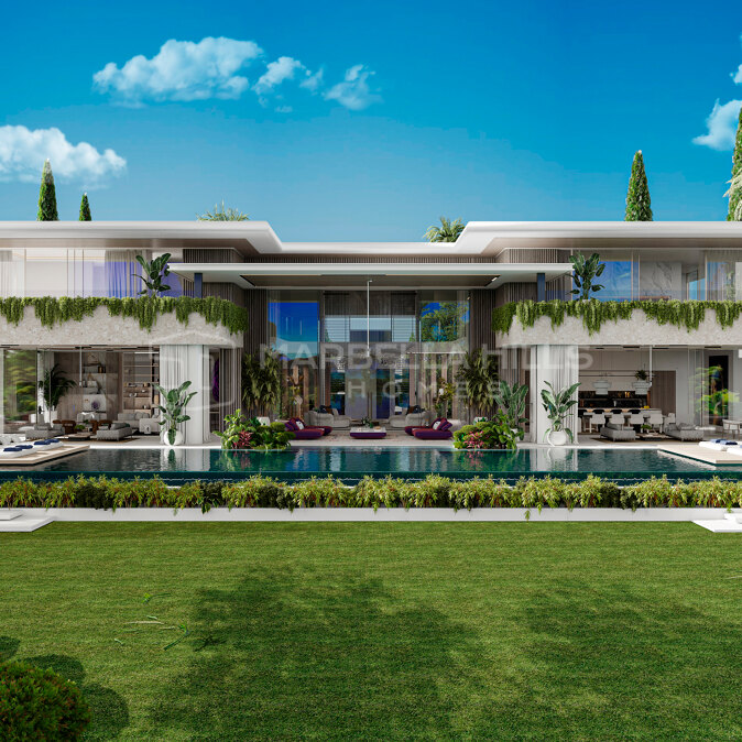 Ultra-Luxuriöses Villenprojekt zum Verkauf in Hacienda Las Chapas, Marbella Ost | Panoramablick auf das Meer und Baugenehmigung in Bearbeitung